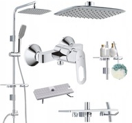 GROHE bateria prysznicowa + Reihe deszczownica 25x19 z półką na kosmetyki