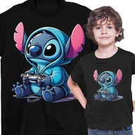 TSHIRT KOSZULKA LILO I STITCH PAD GRA PREZENT DLA GRACZA CZARNA 152 158