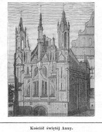 Wilno. Kościół św. Anny, drzeworyt 1876