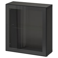 IKEA BESTA Vitrína čiernahnedá/Glassvik 60x22x64 cm