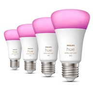 Philips Hue Bluetooth Smart Bulb, 6,5W, E27, White and Color Ambiance, 4 sz