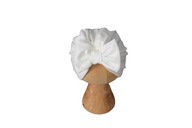 Čiapka turban ecru mašľa krst jar/jeseň výber veľkosti
