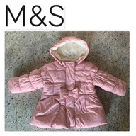 M&S BABY GIRL kabát ružový zateplený 76cm