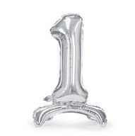 BALÓN ČÍSLICA 1 stojaca strieborná XL