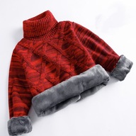 Dziecięcy, zimowy, ciepły, pogrubiony sweter z golfem 2Q7