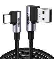 UGREEN PRZEWÓD KABEL USB-A DO USB C KĄTOWY 90 STOPNI QC3.0 PD 3A OPLOT 0,5M