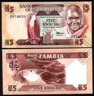 ZAMBIA, 5 KWACHA (1980-88) Pick 25d