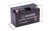 Akumulator 7ah 85a Moretti AGM (Gel) MT7B-BS do skutera suzuki yamaha 2t 4t