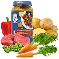 Príkrm Gerber Guláš s hovädzou zeleninou a zemiakmi 12 m+ 250 g