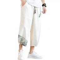 Japanese Style Cotton Linen Harem Pants Men Summer