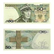 Banknot PRL - 50 ZŁOTYCH ZŁ 1988 - Seria GN - Karol Świerczewski - UNC