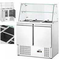 Šalátový chladiaci stôl 2-dverový so sklenenou nadstavbou 7x GN 240 l