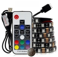 5 M TAŚMA LED RGB 5050 PODŚWIETLENIE TV USB PILOT
