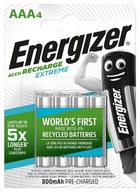 Nikel-metal-hydridové batérie Energizer AAA (R3) 800 mAh 4 ks + ORYGINALNE OPAKOWANIE PRODUCENTA