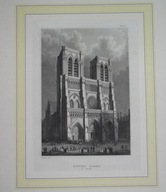 1850 ORYGINAŁ PARYŻ Francja katedra NOTRE DAME passe-partout