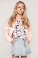Dievčenská džínsová bunda ružová 134 Coccodrillo
