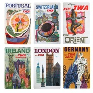 6 magnesów stare reklamy podróże Londyn Irlandia