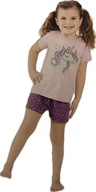 Cleve dievčenské pyžamo krátky rukáv a šortky biele veľkosť 110/116