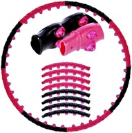 Koło Hula-Hop z wypustkami i magnesami Fitness - Różowo-Czarne 110cm