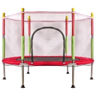 Trampolina ogrodowa dla dzieci siatka 140cm 55inch czerwona