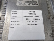 Citroen Xsara Picasso computer, control unit 0281010996 9646774280