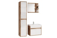 Kúpeľňový nábytok set 60 Etna zrkadlo skrinka umývadlo stĺpik Wotan biela
