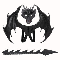 zr-Pretend Play Kostým Role Hrajte Dragon Dress Black