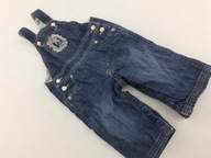 GAP jeansowe SPODNIE OGRODNICZKI z naszywkami MODNE _ 68-80cm