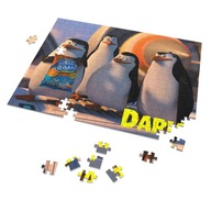 Puzzle + meno tučniaka z Madagaskaru VZORY A4 35 dielikov.