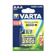 2x Akumulatorki baterie VARTA AAA 1000mAh HR03