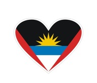 Naklejka Flagi 10 cm Serce Antigua i Barbuda