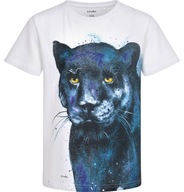 T-shirt chłopięcy Koszulka dziecięca 164 Bawełna Black Puma Biały Endo