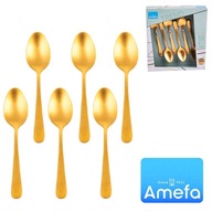 Łyżeczki deserowe Amefa 1410 6 sztuk komplet złoto