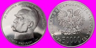 50000 zł JÓZEF PIŁSUDSKI 1988 - SREBRO / A360