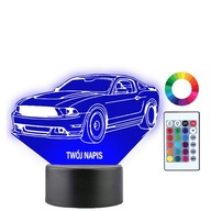 Lampka Nocna 3D Led Ford Mustang S197 Imię Grawer