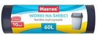 MASTER WORKI NA ŚMIECI 60L 10SZT LDPE CZARNE BARDZO WYTRZYMAŁE