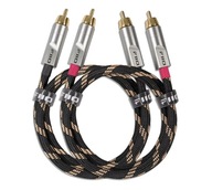 Kabel przewód audio podwójny 2xRCA/2xRCA w oplocie 0,8m FIIO LR-RCA4M