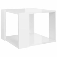 vidaXL Konferenčný stolík, biely s leskom, 40x40x30 cm
