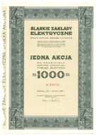 Śląskie Zakł Elektryczne w Katowicach 1000 zł 1939