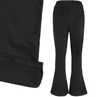 Lekkie dzwony FLARE spodnie legginsy dziewczęce - czarne WIOSNA LATO 152