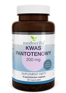 KYSELINA PANTOTÉNOVÁ 90 KAP VITAMÍN B5 PANTOTHENIC ACID ÚNAVA MEDVERITA