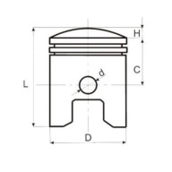 KOMPLETT DUGATTYÚ APRILIA AM6 50 ccm VÍZHŰTÉSES 40,3 mm