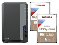 Synology DS224+ 6GB RAM + 2x 6TB Toshiba N300