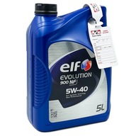 Motorový olej Elf Evolution 900 NF 5 l 5W-40 + PRÍVESOK SERVISNÝ LIST NA VÝMENU OLEJOVÝCH FILTROV