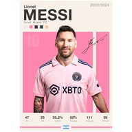 Plagát 29,7x21 A4 s futbalistom Lionel Leo Messi Inter Miami FC