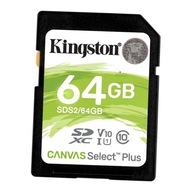 Karta Kingston 64GB SDXC Canvas Select Plus