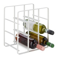 Malý kovový regál na víno biely