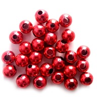 Dekoračné perly 8mm červené metalické 7g