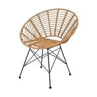 Krzesło Rattanowe okrągłe do salonu kuchni BOHO