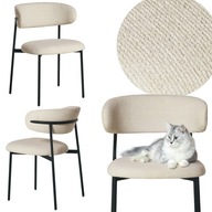 ÉTKEZŐ SZÉK NAPPALI KÁRPITOZOTT MODERN LOFT 4 LÁB FÉM BÉZS